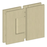 JD-M457TS Brushed Gold Shower Hinge with 59mm distance holes for luxury shower installations.
