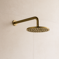 Marbella Brushed Gold Showerhead on Wall Mounted Arm
