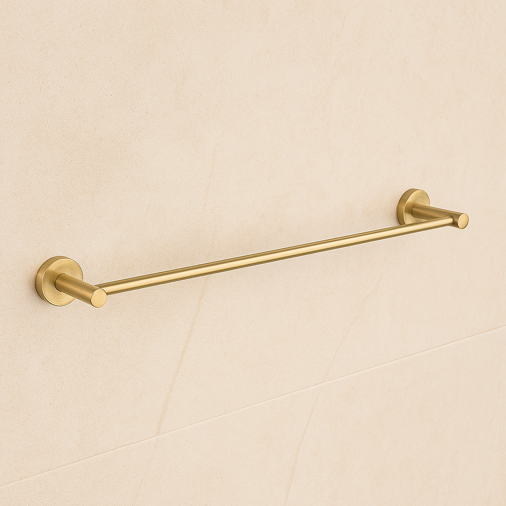 Marbella Brushed Gold Single Towel Rail 600mm