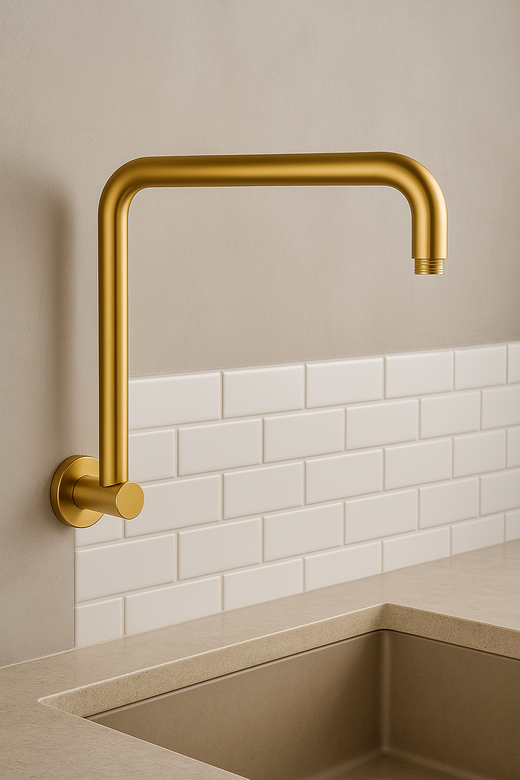 Marbella Brushed Gold Wall Mounted Arm