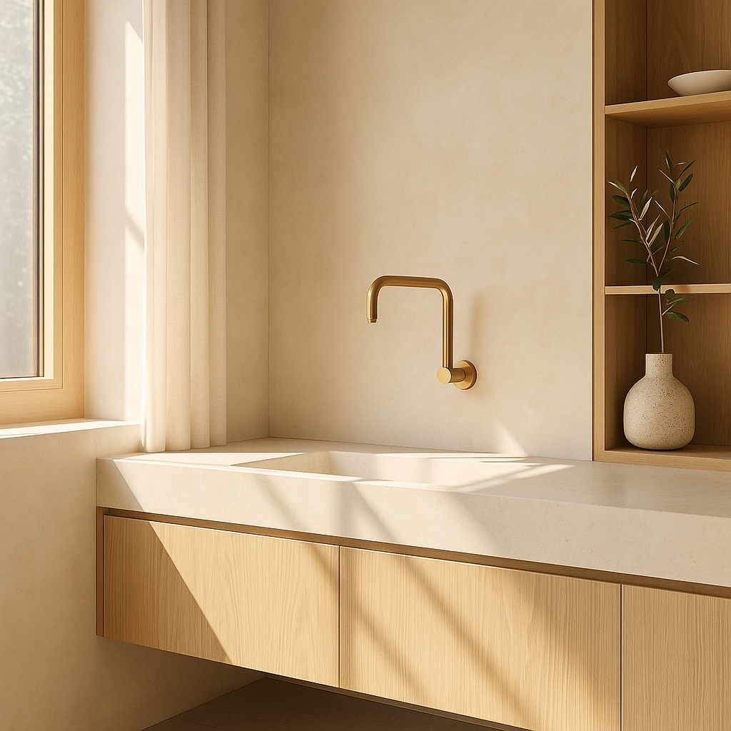 Marbella Brushed Gold Wall Mounted Arm