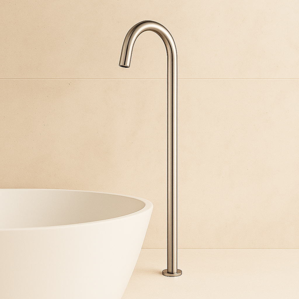 Valencia Brushed Nickel Floor Bath Spout