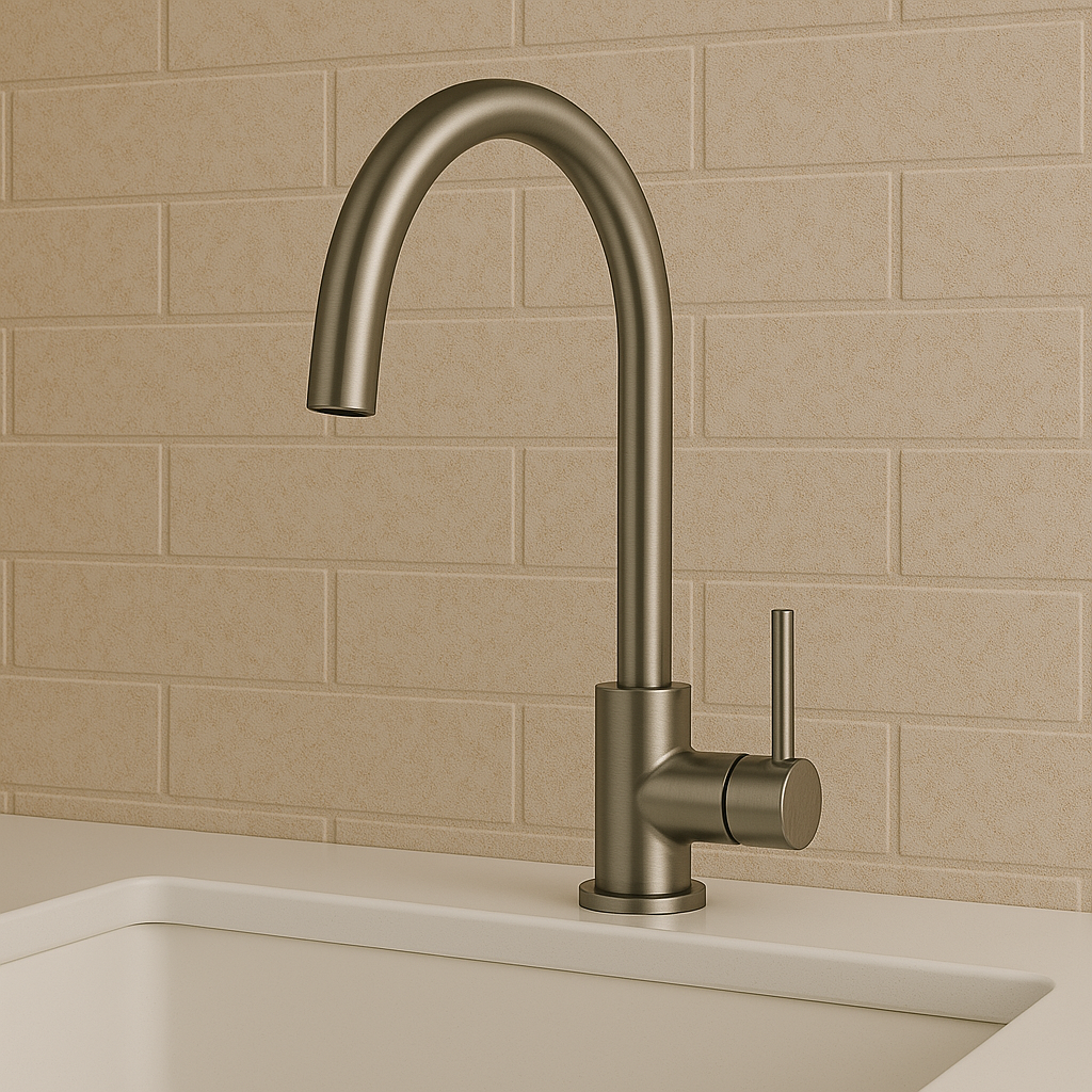Valencia Brushed Nickel Round Kitchen Mixer