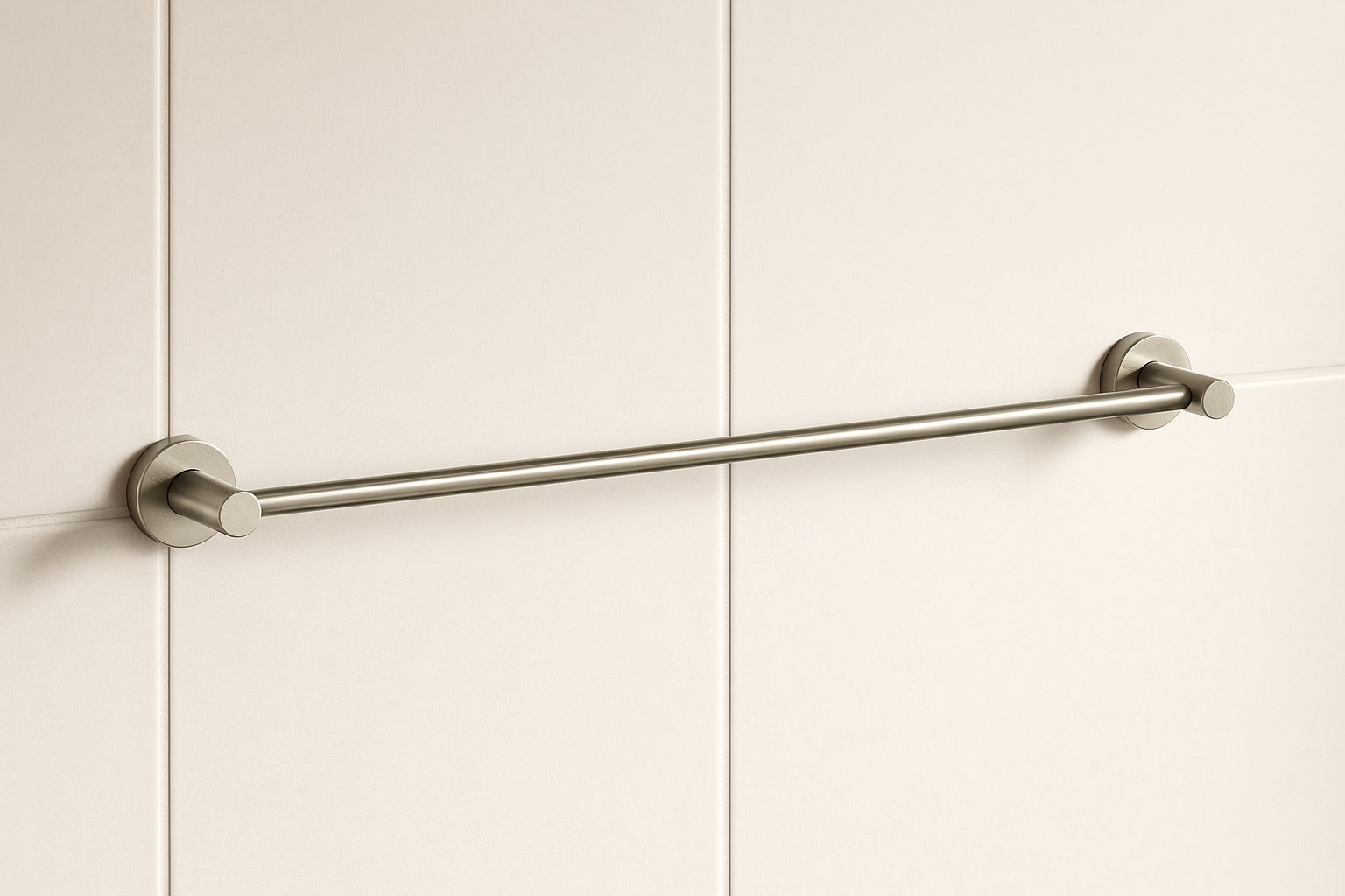 Valencia Brushed Nickel Round Towel Rail 750mm