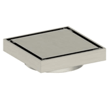 Brushed Nickel Tile Insert Floor Waste JD-DB101PS – 80mm outlet for efficient water drainage in modern bathrooms.