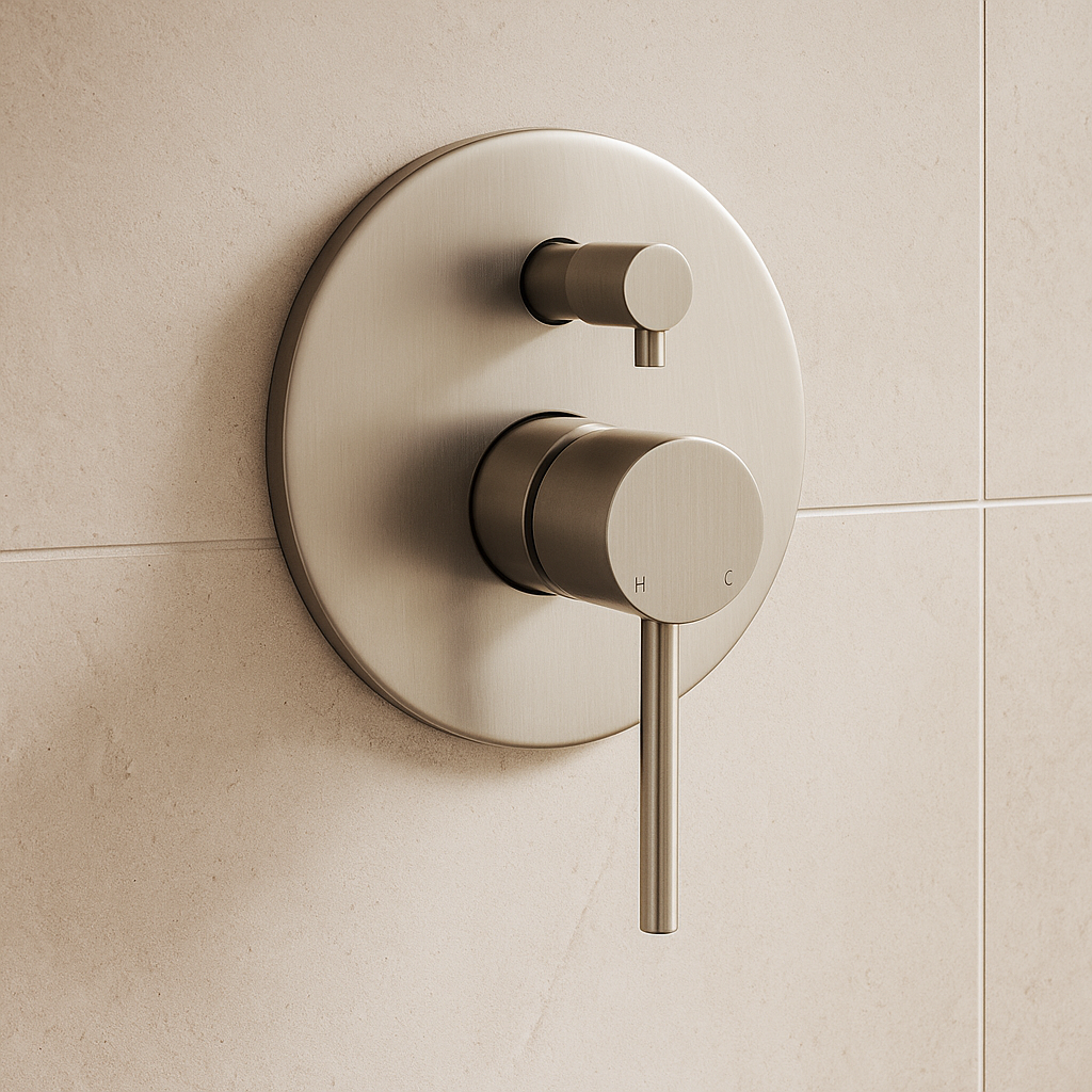 Valencia Brushed Nickel Wall Mixer with Diverter