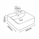 CB-121 Square Ceramic Countertop Basin –  420mmx420mmx130mm