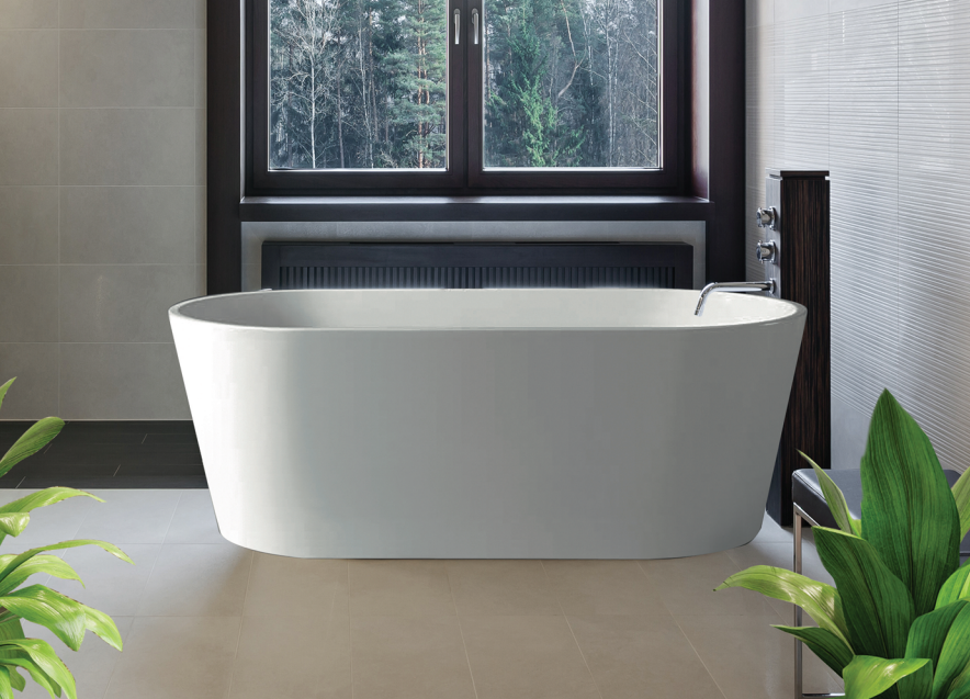 Charming Freestanding Bath – Elegant Slim Edge Acrylic Bathtub (1500mm / 1600mm / 1700mm)