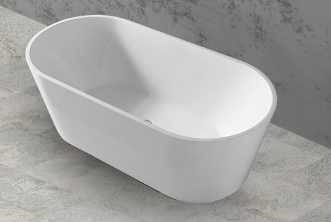 Charming Freestanding Bath – Elegant Slim Edge Acrylic Bathtub (1500mm / 1600mm / 1700mm)