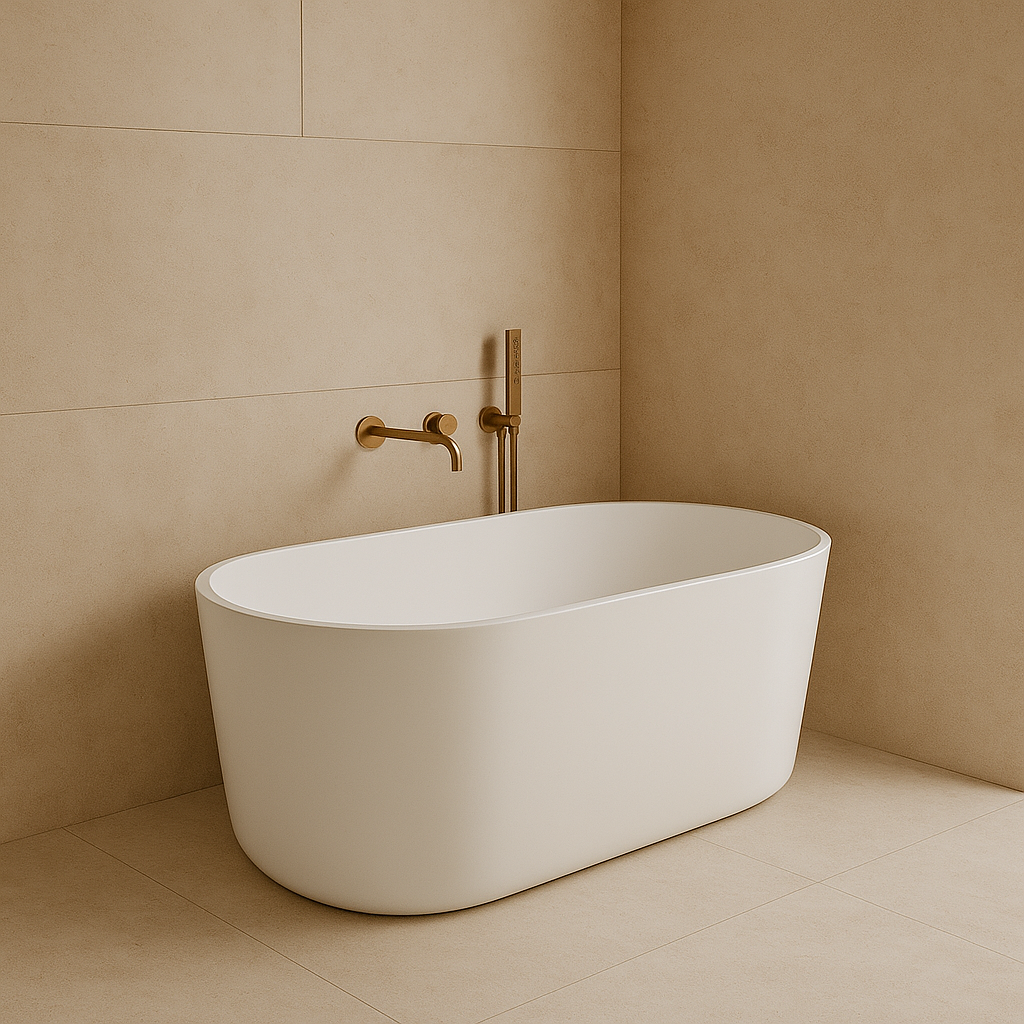 Charming Freestanding Bath – Elegant Slim Edge Acrylic Bathtub (1500mm / 1600mm / 1700mm)