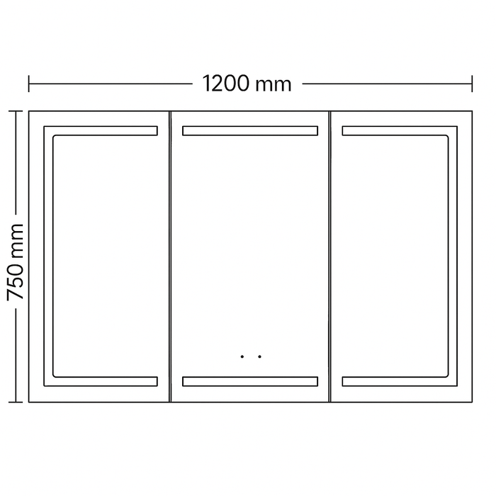 1200mm Brighton LED Shaving Cabinet – Pencil Edge Mirror with Butterfly Doors in Natural Timber or Matt White
