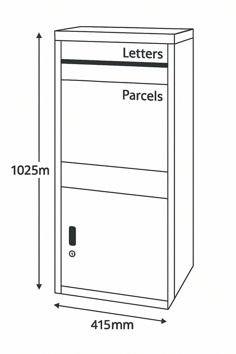 Black Brown Timber Parcel Letterbox with Lock - Mail & Package Drop Box