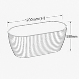 Trina 1700mm Freestanding Acrylic Bath – Premium Fluted Design in Gloss & Matt White
