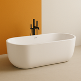 Lilac 1700mm Gloss White Freestanding Bath – Sleek Minimalist Oval Design