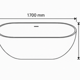 Alice 1700mm Freestanding Bath – Elegant Matte White Acrylic Soaking Tub