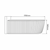 Anika 1700mm Back-to-Wall Freestanding Bath – Elegant Fluted Acrylic Tub