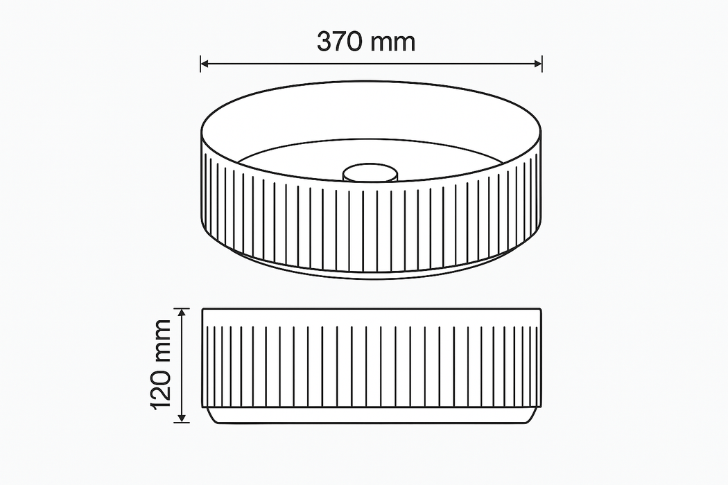 Fluted Round Above-Counter Basin Ribbed Ceramic Design