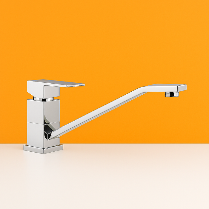 Square Kitchen Mixer with Long Spout