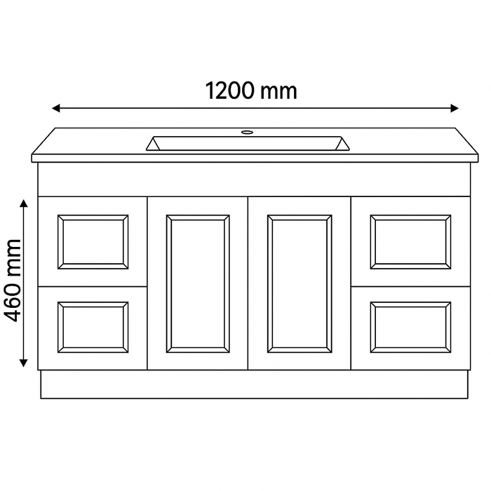 Quinn 1200W Freestanding 460mm Vanity Modern European Design