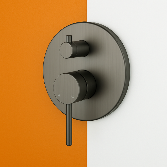 Gunmetal Wall Mixer with Diverter