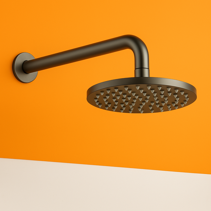 Gunmetal Showerhead on Wall Mounted Arm