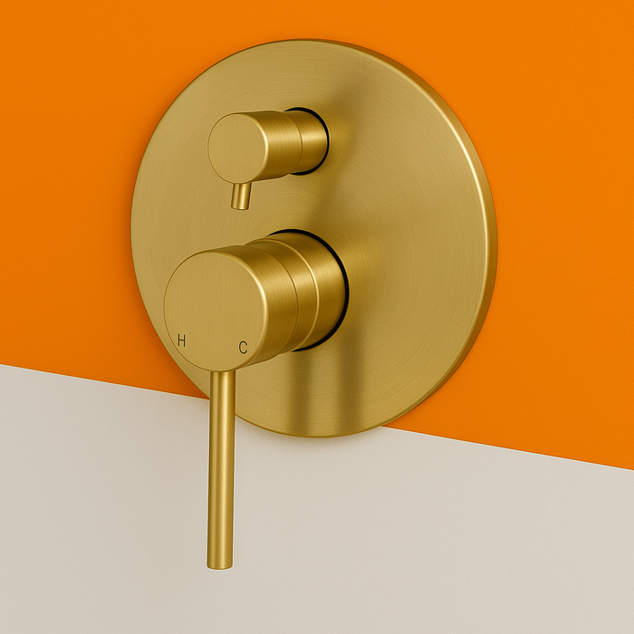 Brushed Gold Shower Mixer With Diverter