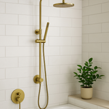 Brushed Gold Round Shower Unit