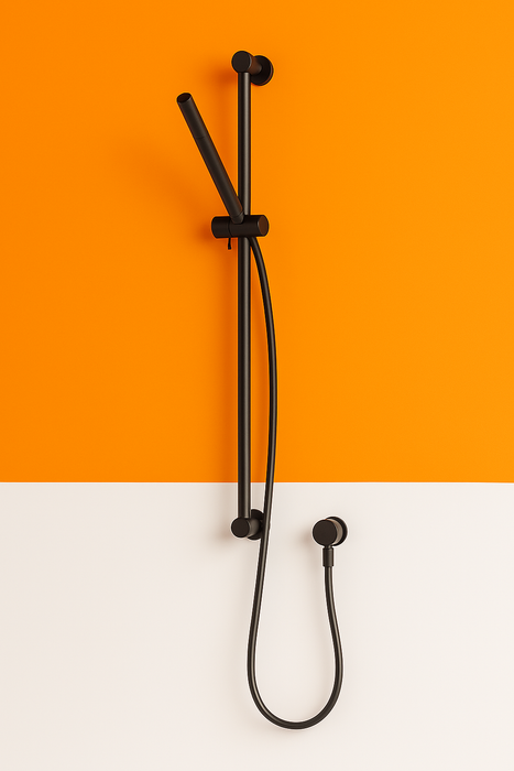 Black Round Shower Rail