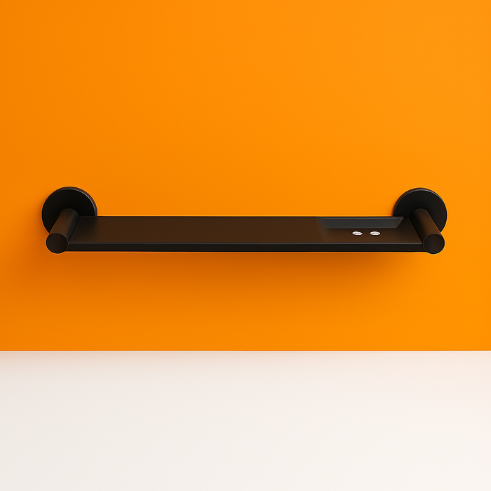 Black Round Stainless Steel Shelf 600*96