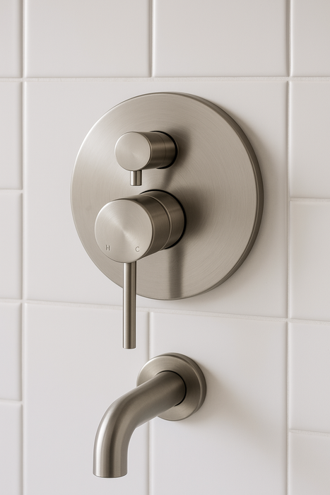 Brushed Nickel Shower Mixer With Diverter