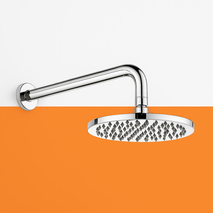 200 Chrome Round Showerhead On Arm