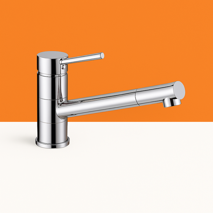 Round Kitchen Mixer with Long Spout
