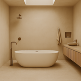 Alice 1700mm Freestanding Bath – Elegant Matte White Acrylic Soaking Tub