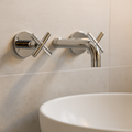 Chrome Cross Handle Wall Taps