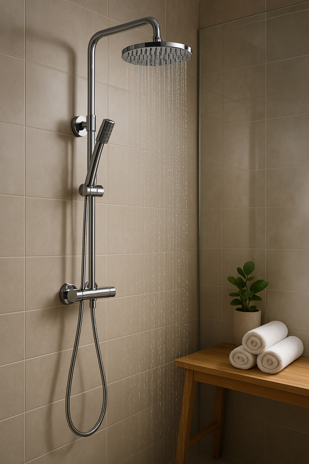 Chrome Round Shower Unit