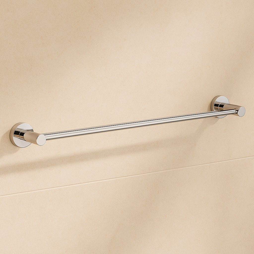 Chrome Round Single Towel Rail