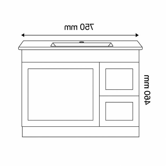Quinn 750W Freestanding 460mm Vanity Modern European Design