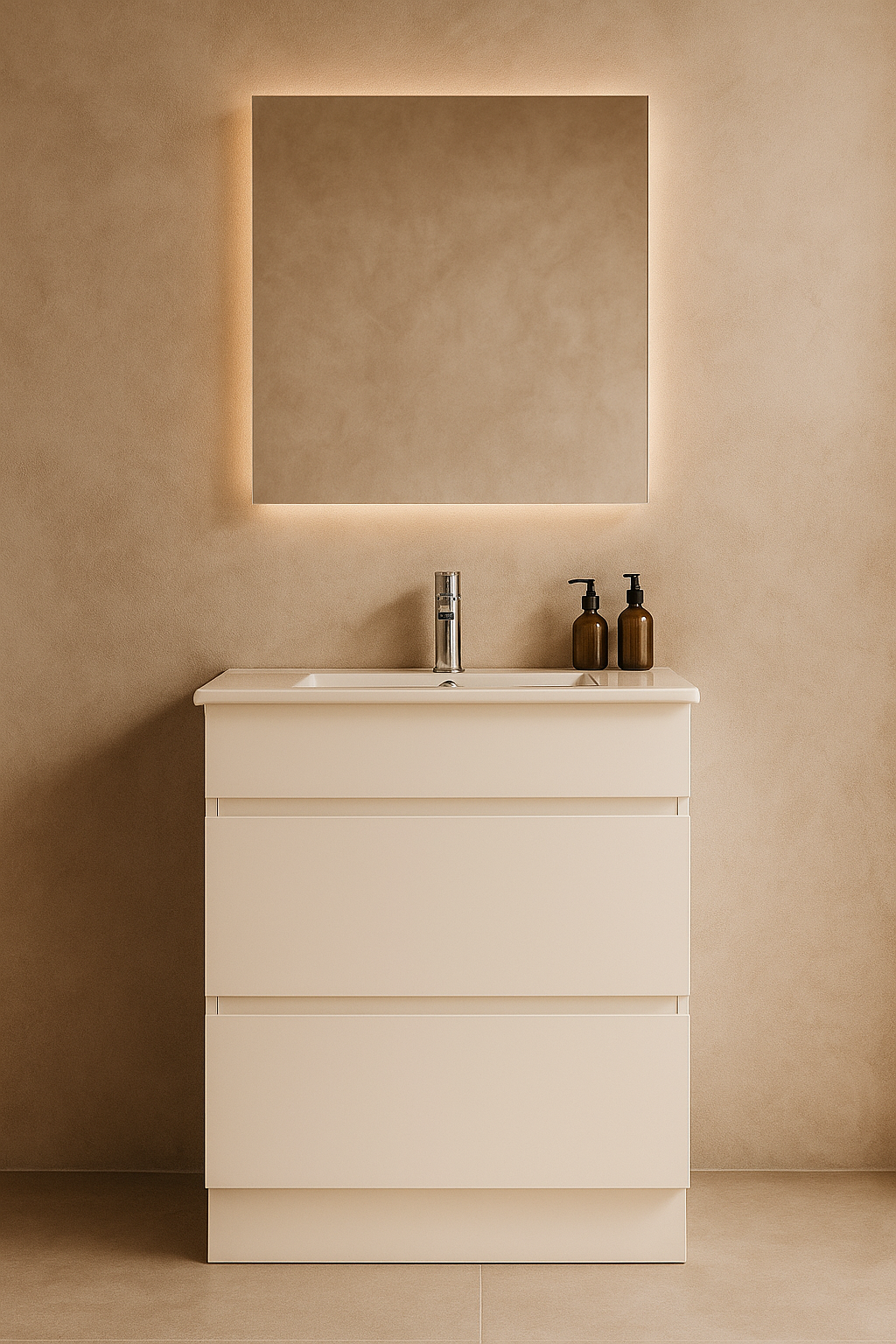 Core 600W Freestanding Vanity 460mm – Gloss White Finish with Soft Close Drawers