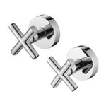 TPX-406 Cross Handle Wall Top Assemblies – Polished chrome cross handles with modern design for contemporary bathroom installations.