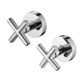 TPX-406 Cross Handle Wall Top Assemblies – Polished chrome cross handles with modern design for contemporary bathroom installations.