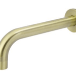 DGK-706 Brushed Gold Bath Spout – 200mm length with 60mm cover plate, providing smooth water flow for luxury bathroom setups.