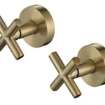 DGX-406 Brushed Gold Cross Handle Taps – luxury brass cross handle bathroom taps for modern bathrooms.