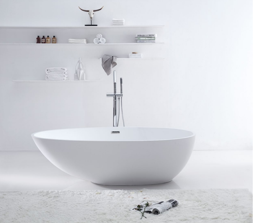 Delight 1780mm Freestanding Bath – Luxurious Deep Oval Tub in Gloss Finish