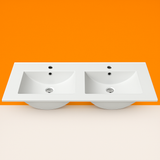 Double Bowl Ceramic Vanity Basin – Wide with Slimline Top & 1TH Per Bowl 1500mmx460mmx200mm