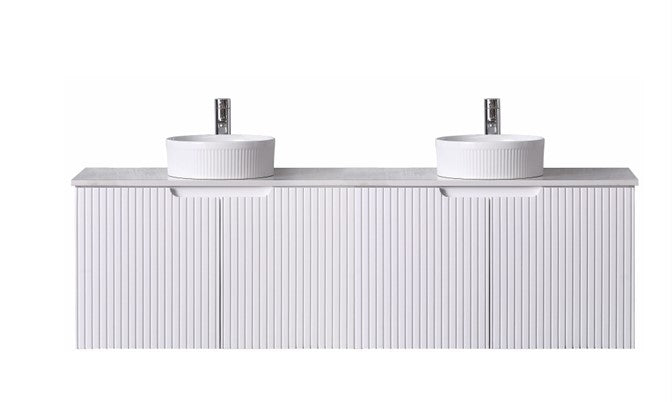 Duplex 520mm Wall Hung Vanity 1500mm DB – Grooved Panel Design with Organisers