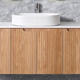 Duplex Wall Hung Vanity 1200mm – Grooved Panel Design with Organisers