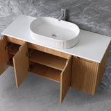 Duplex Wall Hung Vanity 1200mm – Grooved Panel Design with Organisers