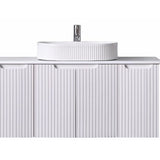 Duplex Wall Hung Vanity 1200mm – Grooved Panel Design with Organisers