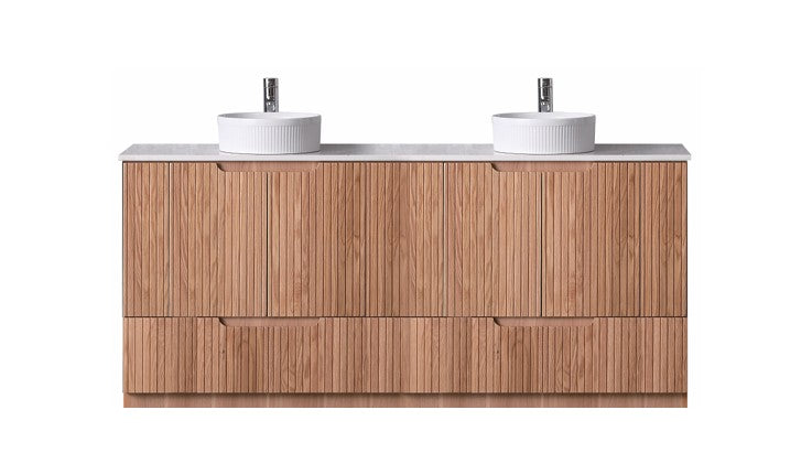 Duplex 855mm Floor Standing Vanity 1500mm DW– Grooved Panel with Soft Closing Drawers