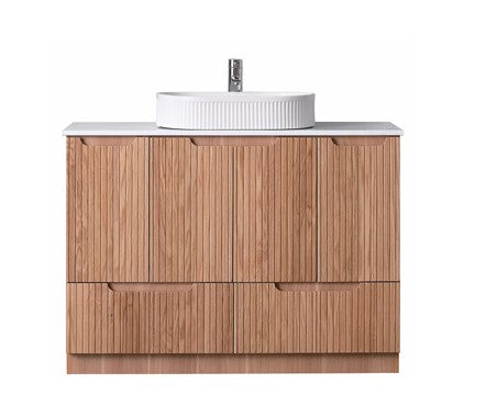 Duplex 855mm Floor Standing Vanity 1200mm– Grooved Panel with Soft Closing Drawers